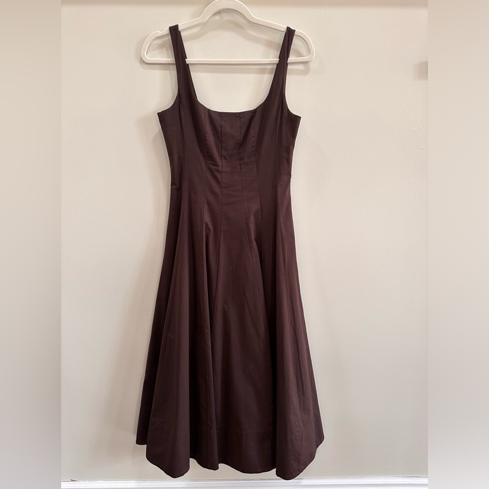 STAUD Wells Brown Midi Dress - Picture 4 of 5